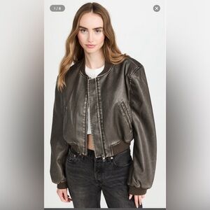 Faux leather bomber- NWT